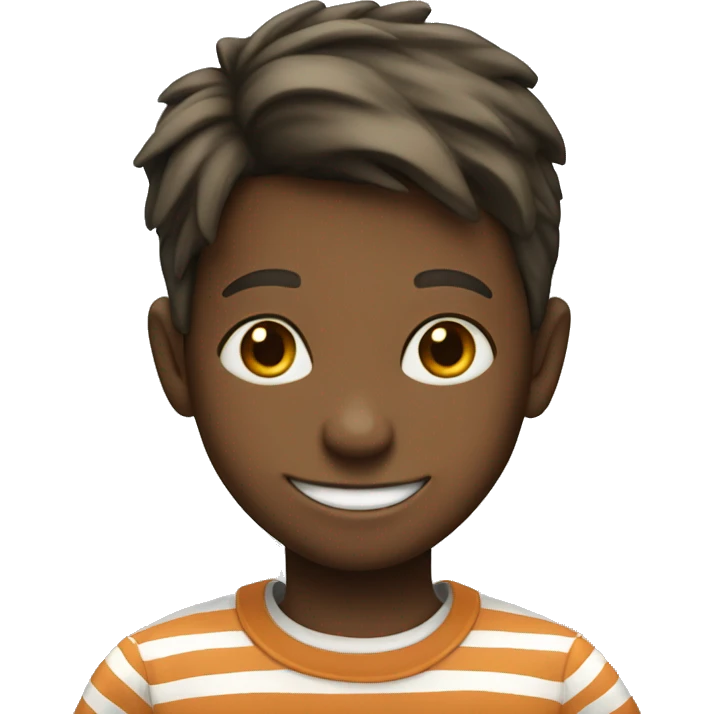 smiling boy in striped shirt emoji