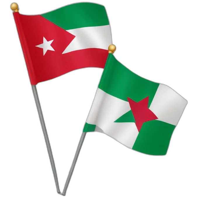 Drapeau du Maroc et le drapeau de la Palestine emoji