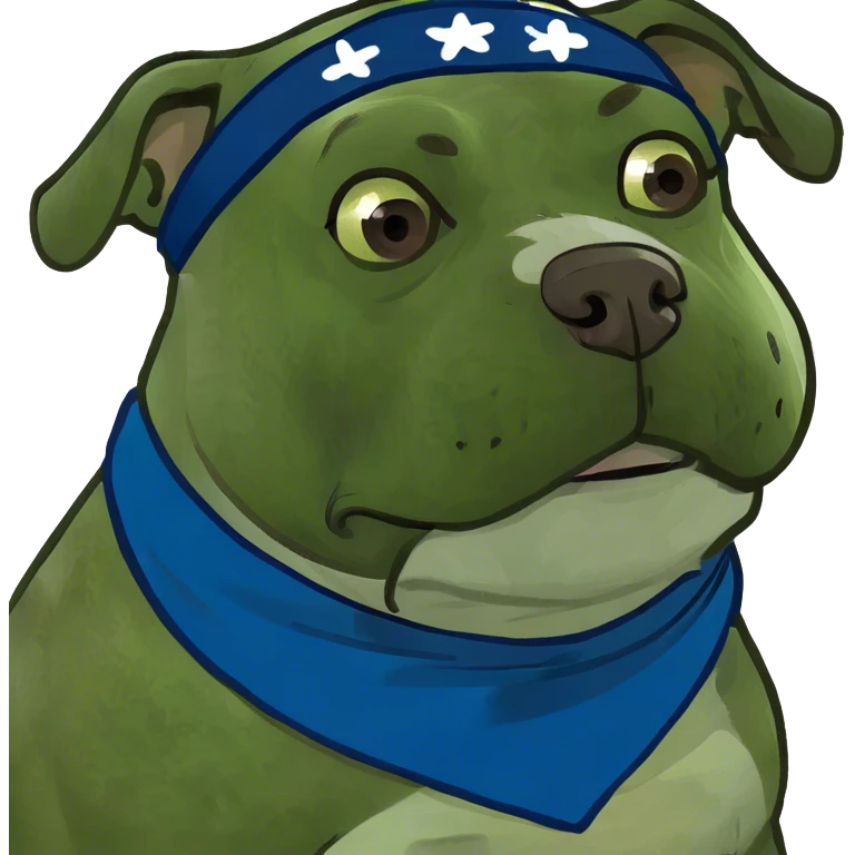 bull dog with half brown and half white face emoji