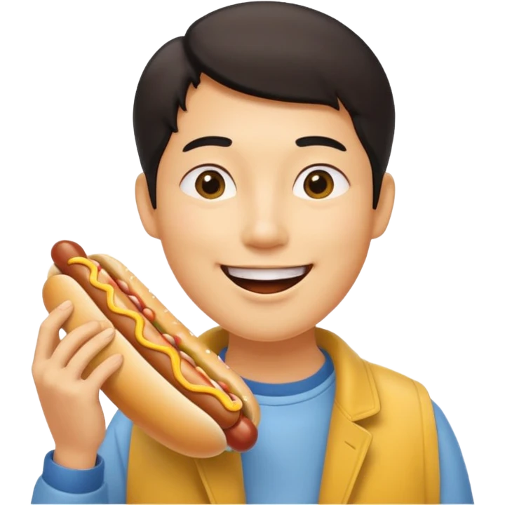 Asian eating dog animal emoji