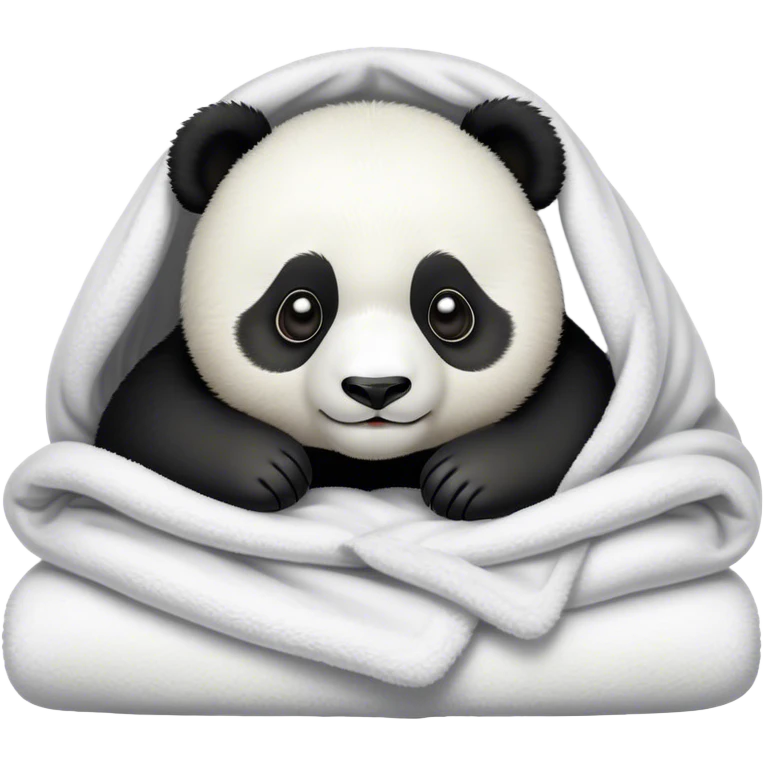 Giant Panda baby cozy in blanket  emoji