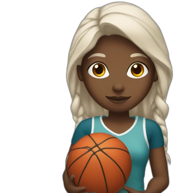 White-skinned girl holding basketball emoji