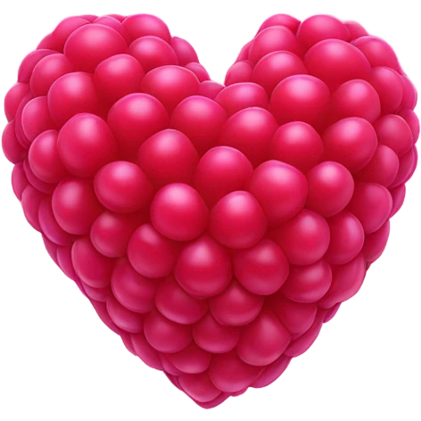 Raspberry color heart  emoji