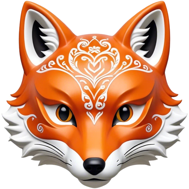 ​Cinematic Realistic Japanese Kitsune Mask, depicted as an intricately carved fox mask with flowing, delicate features and vivid traditional patterns, its mysterious eyes set against a softly blurred background that emphasizes its mystical allure and cultural significance, rendered with detailed textures and refined lighting, emoji