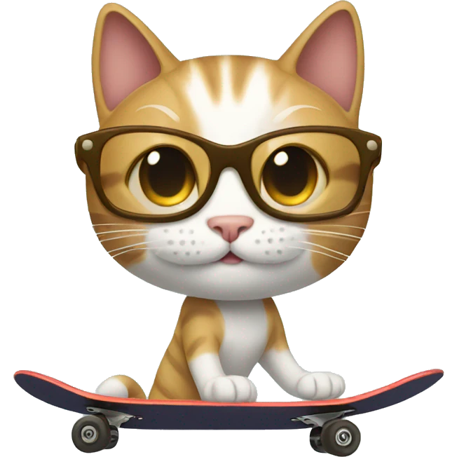 Cat driving a skateboard emoji
