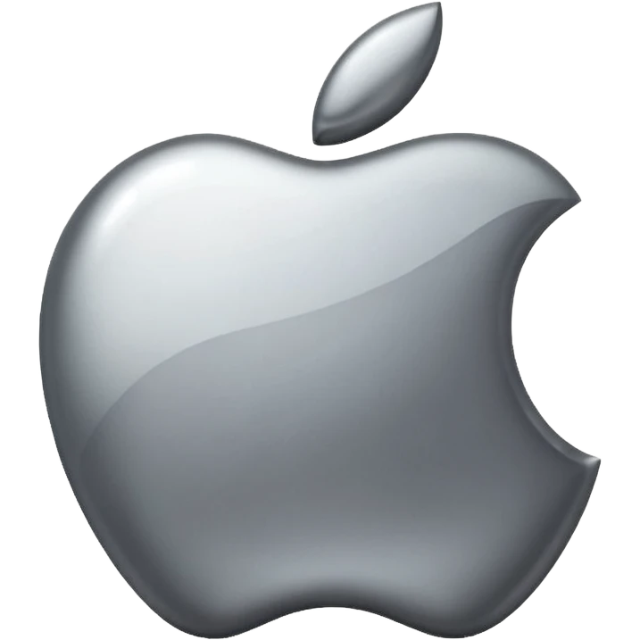 Sliver shiny Apple Inc logo emoji