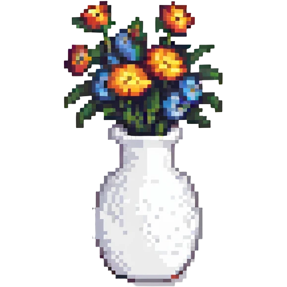 white vase with flowers emoji