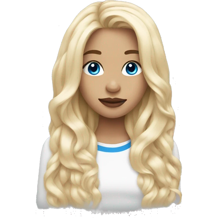 Girl has got Light blonde long hair, blue eyes, Lip piercing emoji