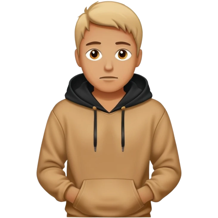 guy wearing black hoodie  emoji