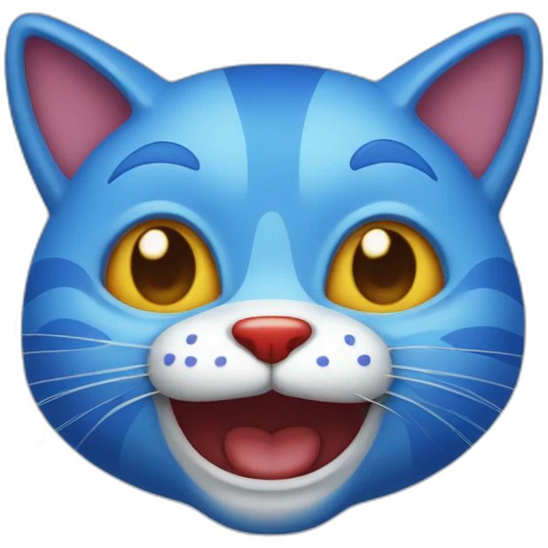 Blue cat clown emoji