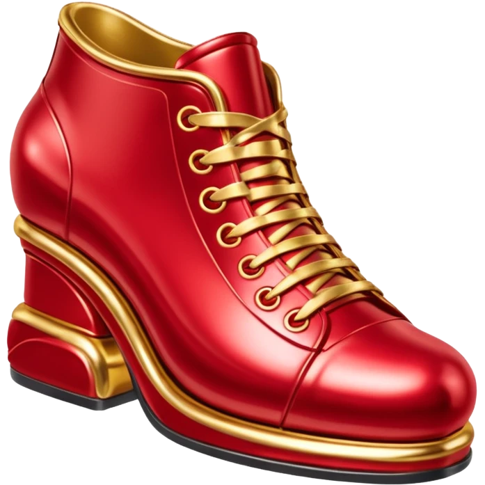 Jeff Koons style spam can designer shoe sculpture  emoji