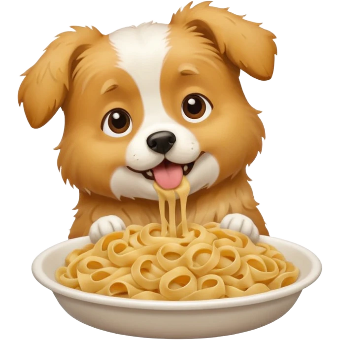 dog eating pasta emoji