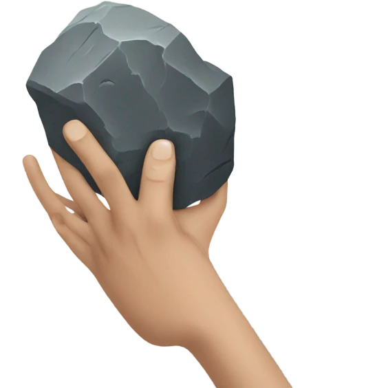 Weak rock on hands emoji