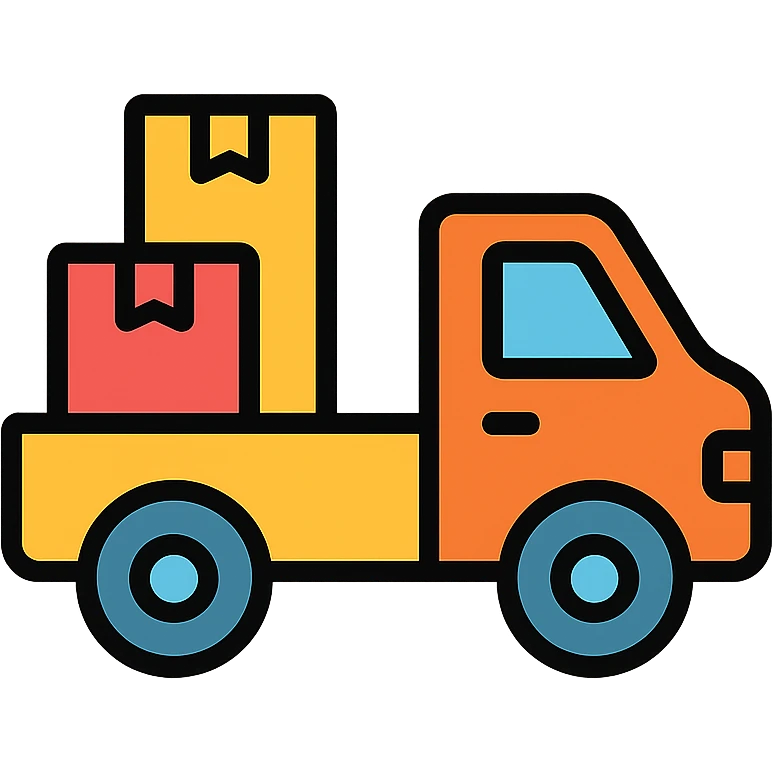 A delivery truck with packages, representing a supplier emoji