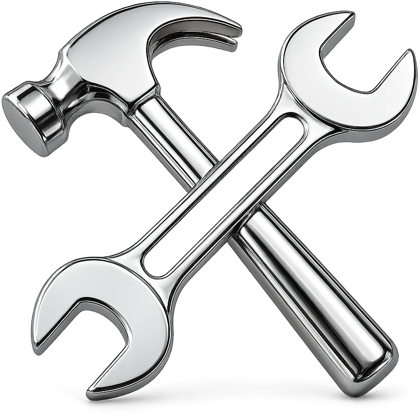 metalworking project in chrome style emoji