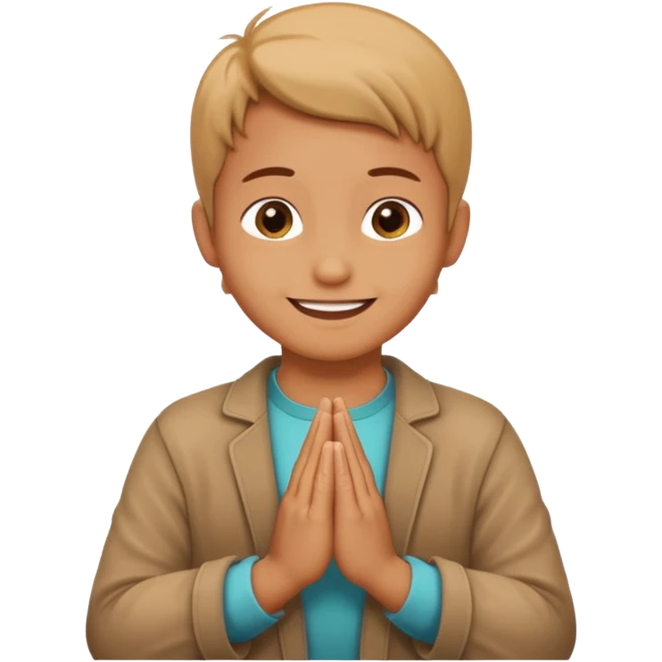 Smiling and hands in prayer position emoji
