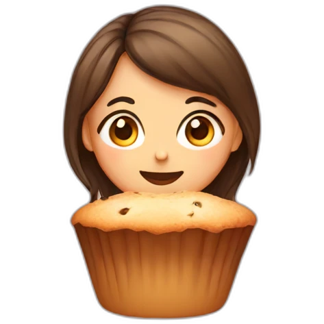 A Girl in a muffin emoji