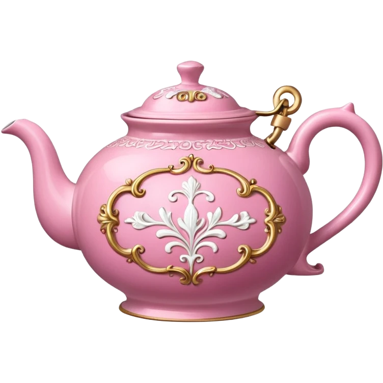 Pink steaming and boiling  tea pot with smoke emoji