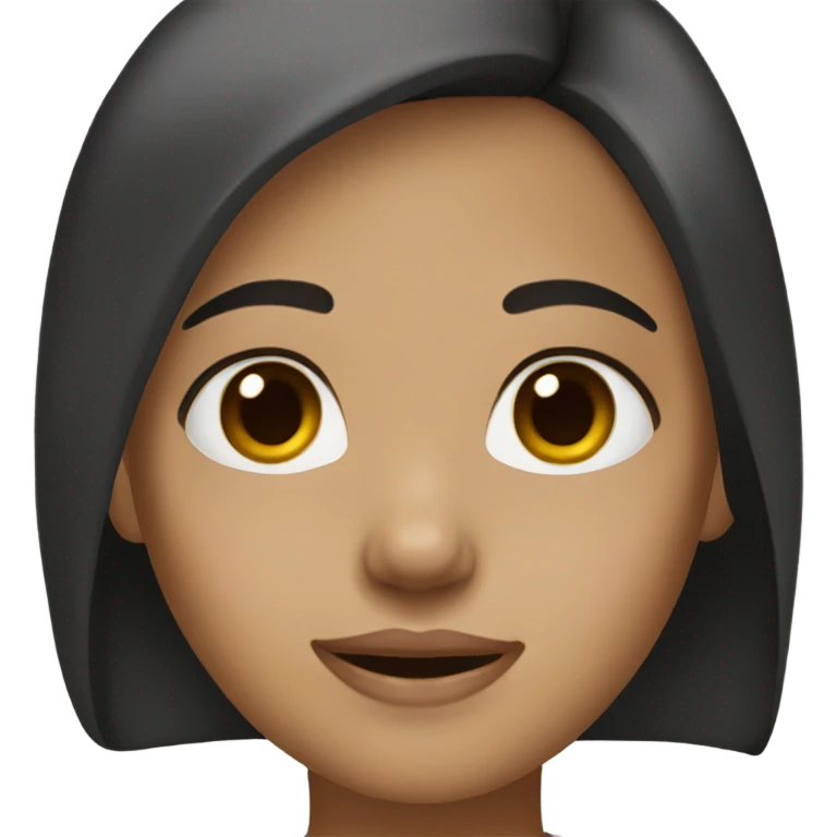 Girl with dark brown hair and light skin emoji