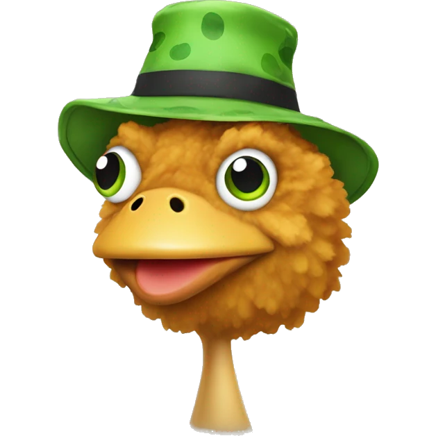 chiken nuggets wearing a frog hat emoji