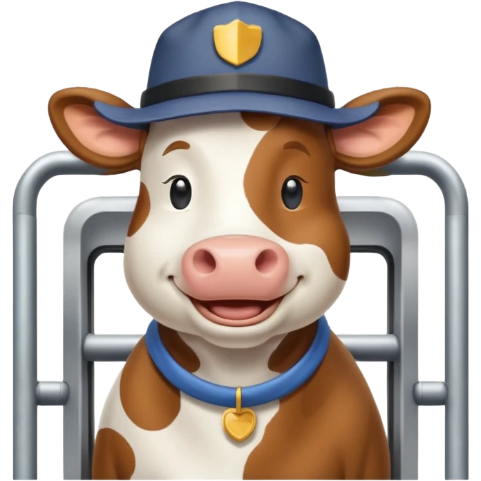 toll booth manned by a cow emoji