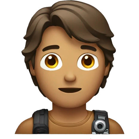 brown guy with mullet holding a camera emoji