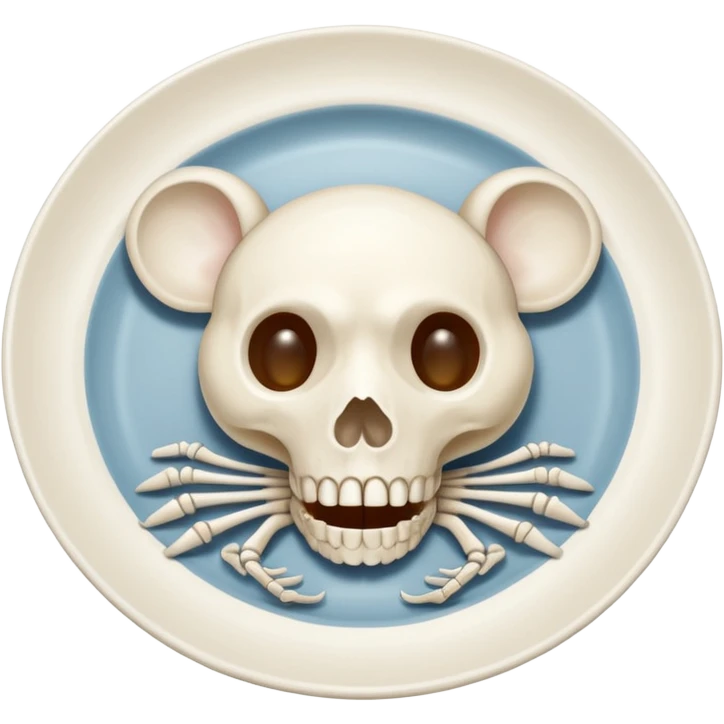 Mouse skeleton in a plate emoji