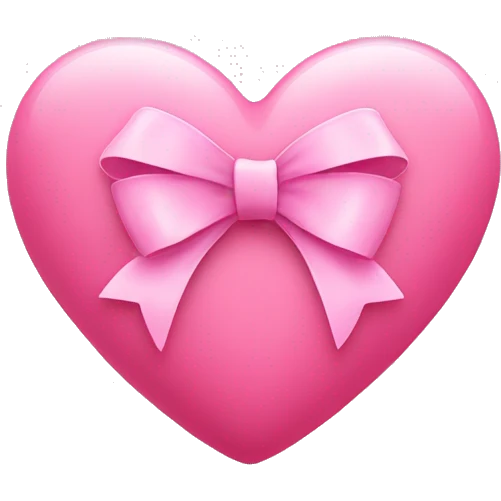 Cute pink heart with bow  emoji