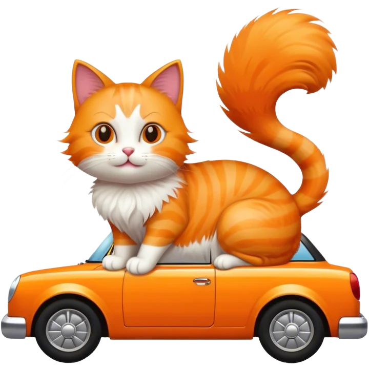 Cat sitting on a car emoji