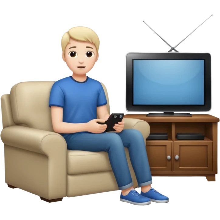 person watching a movie on the TV in their living room emoji