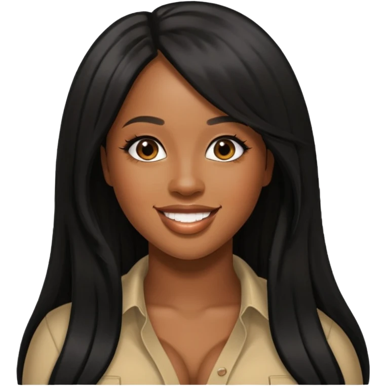 Remy Ma with black long hair emoji