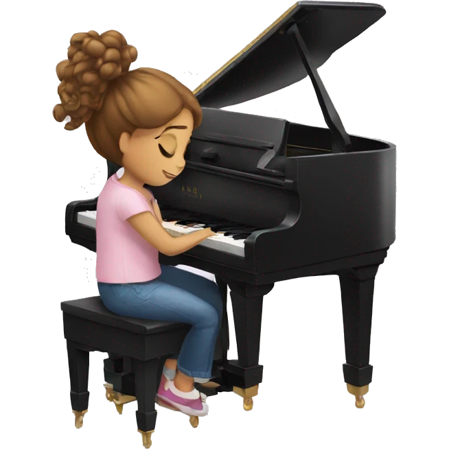 Girl playing piano and someone assess her emoji