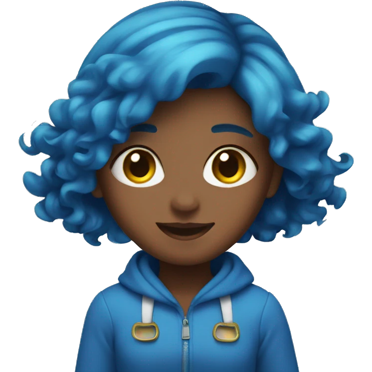 Girl with blue hai emoji