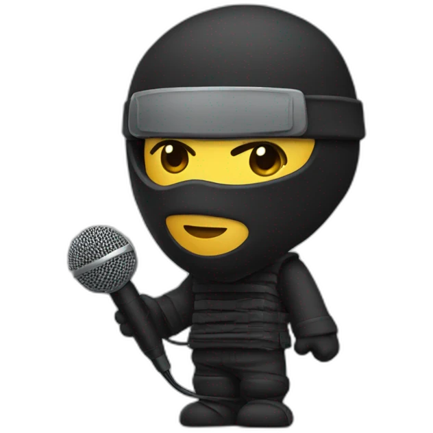 ninja with headphones and microphone emoji