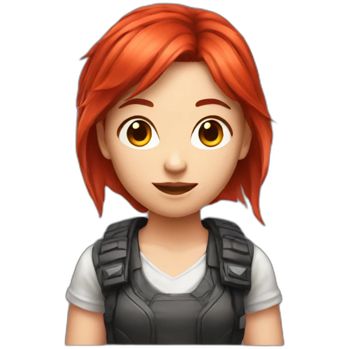 scarlet hair gamer girl emoji