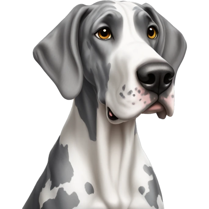 Gray and white harlequin Great Dane  emoji