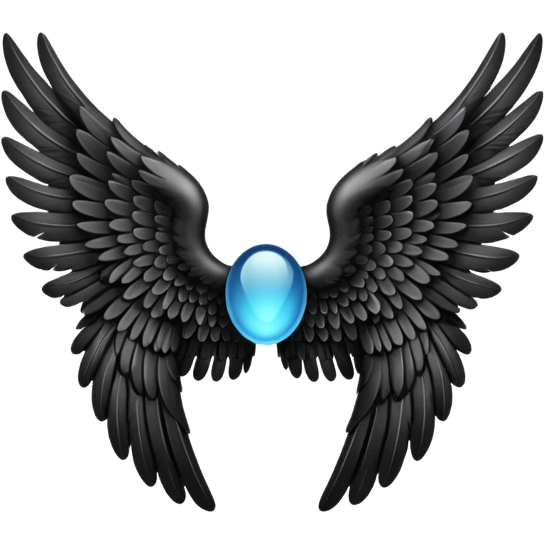Left black angel wing emoji