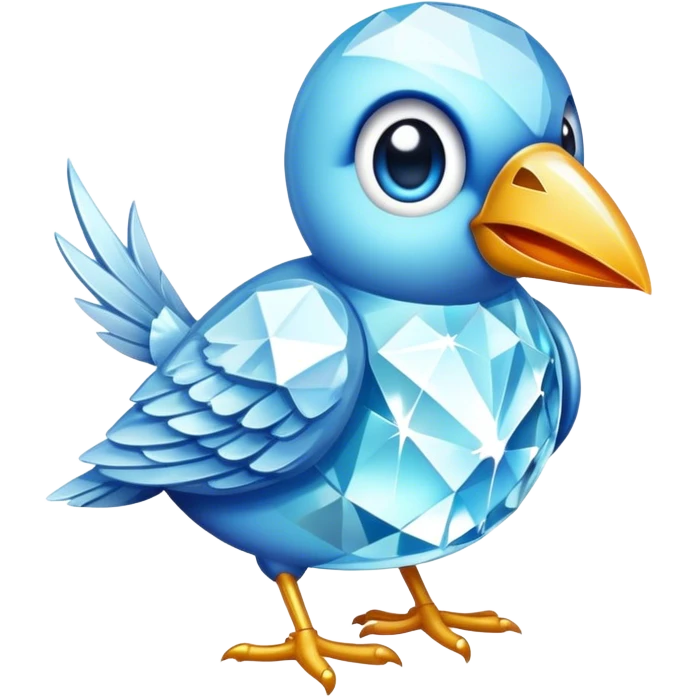 Diamond bird with a diamond as beak emoji