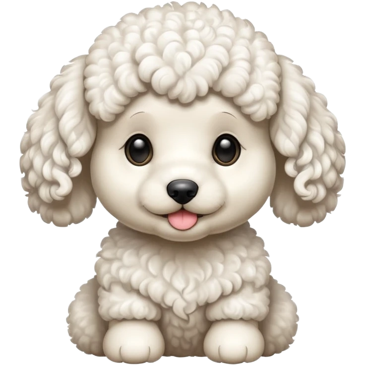 white poodle baby dog emoji