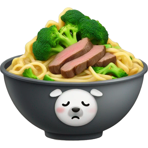 beef noodles with broccoli emoji