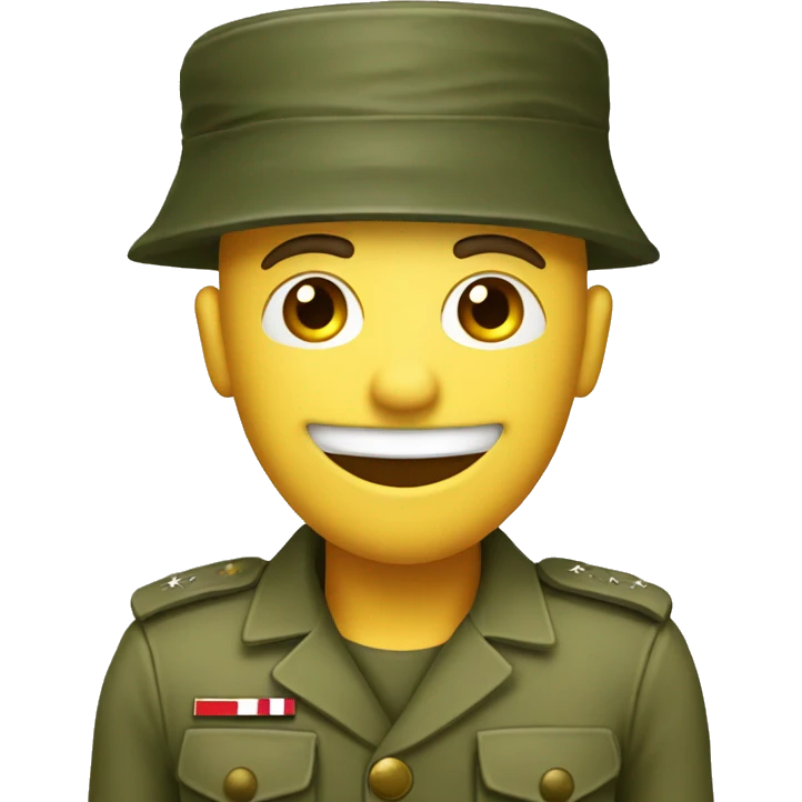 happy soldier with militar hat emoji