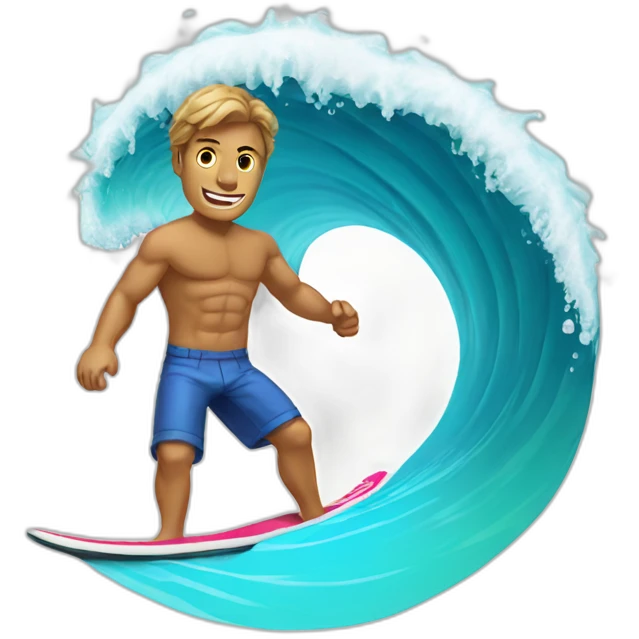 cool wave surfer emoji