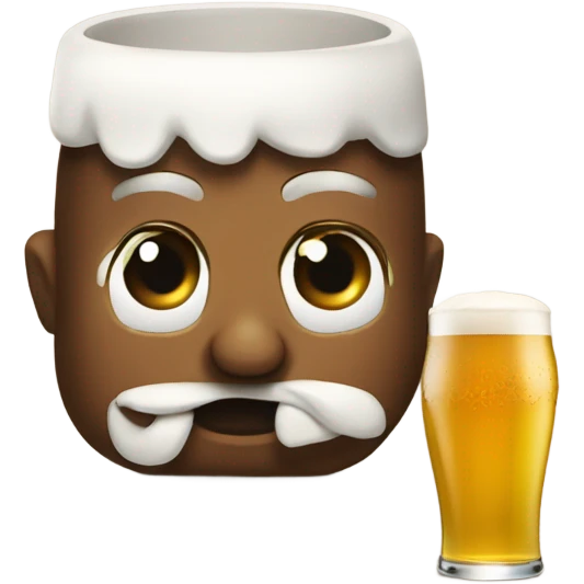 Bière avec un visage saoule  emoji