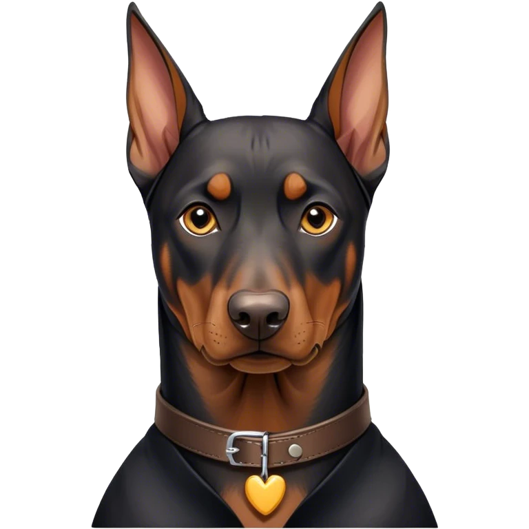 Doberman wearing a collar emoji