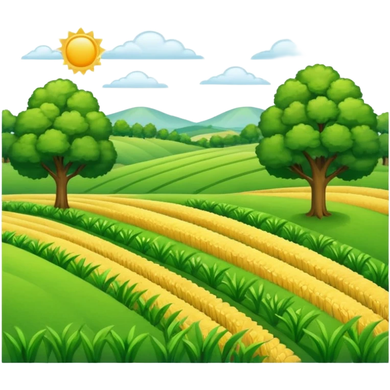 crop field with trees emoji