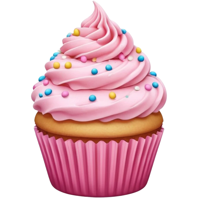 Cupcake with pink icing emoji