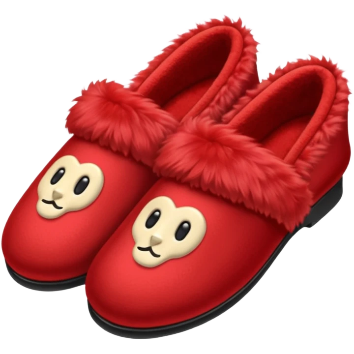 red slippers with red fur emoji