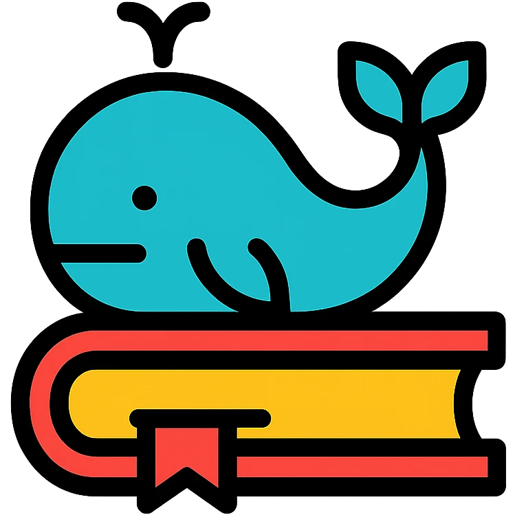 a whale lying on a book emoji