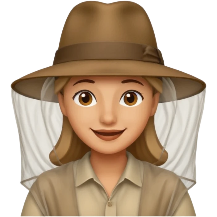 person wearing a mosquito net and a indiana jones hat combination  emoji