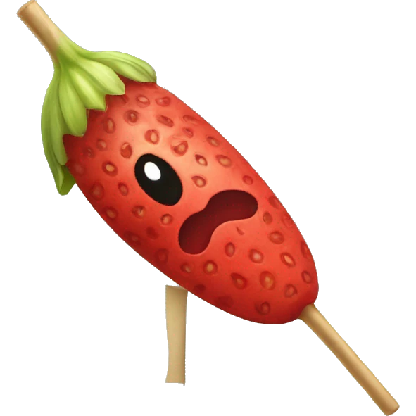 Red banadana on stick emoji